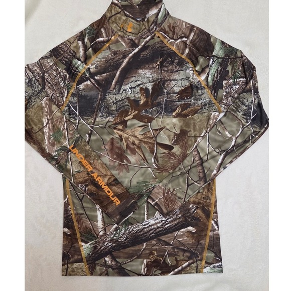 UNDER ARMOUR COLDGEAR REELTREE CAMO PRINT BASELAYER WOMENS LONG SLEEVE LARGE - Picture 2 of 8